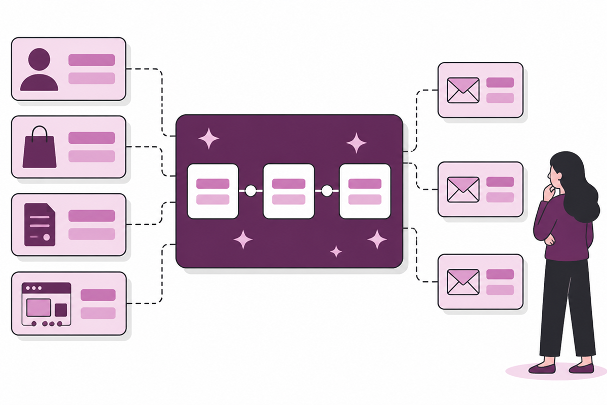 Automated email workflows responding to customer actions without manual intervention