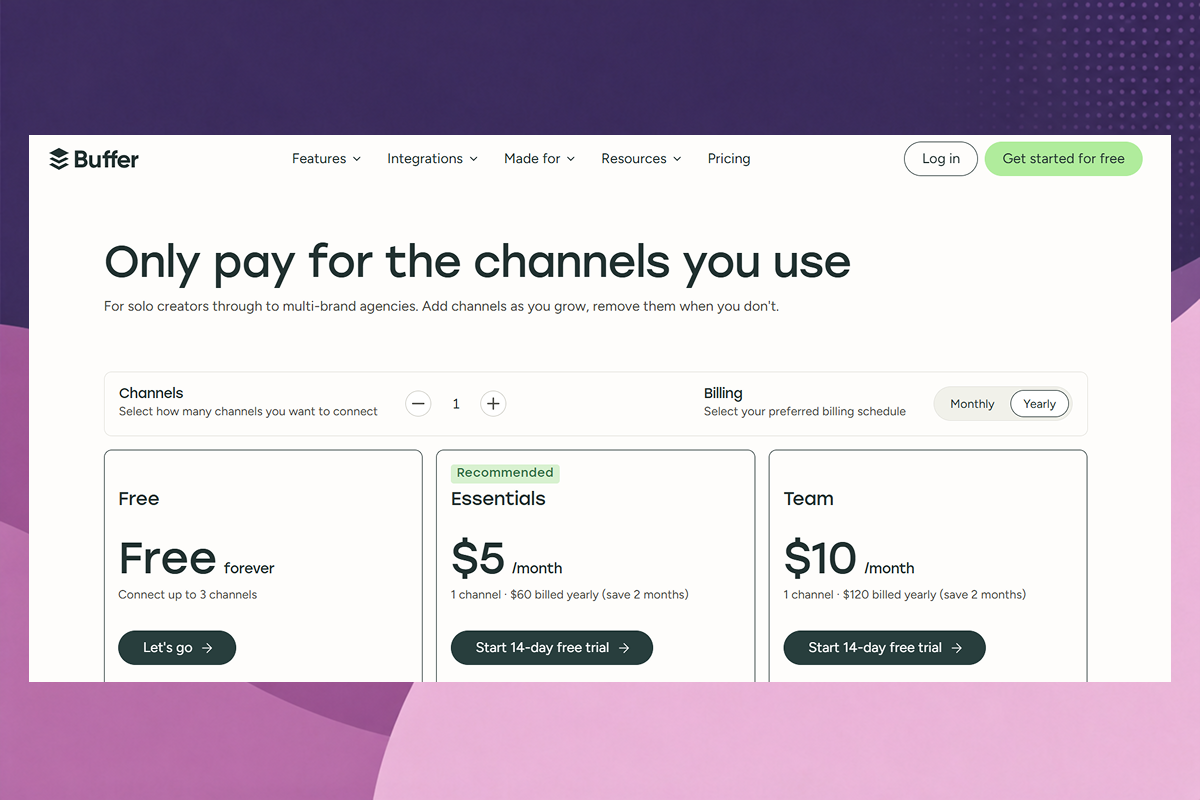 Buffer pricing