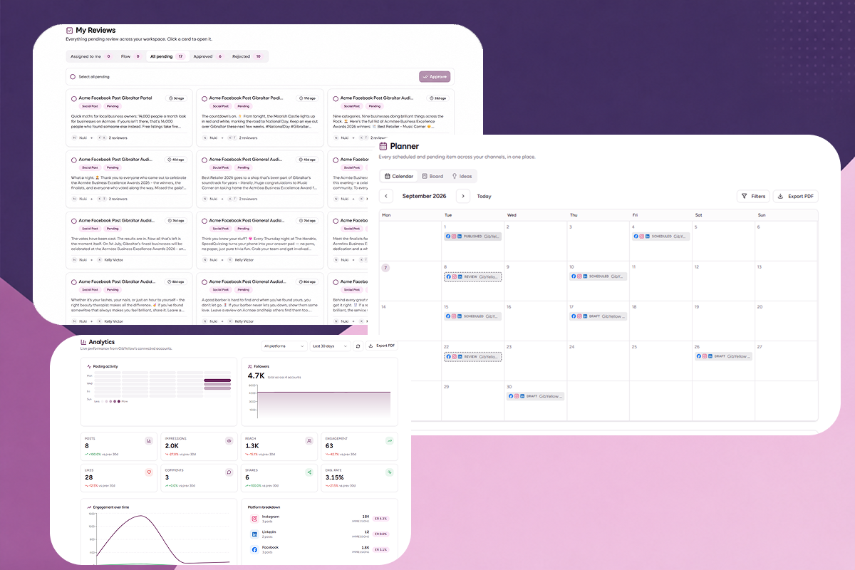 Purple+ social from reviews to analytics