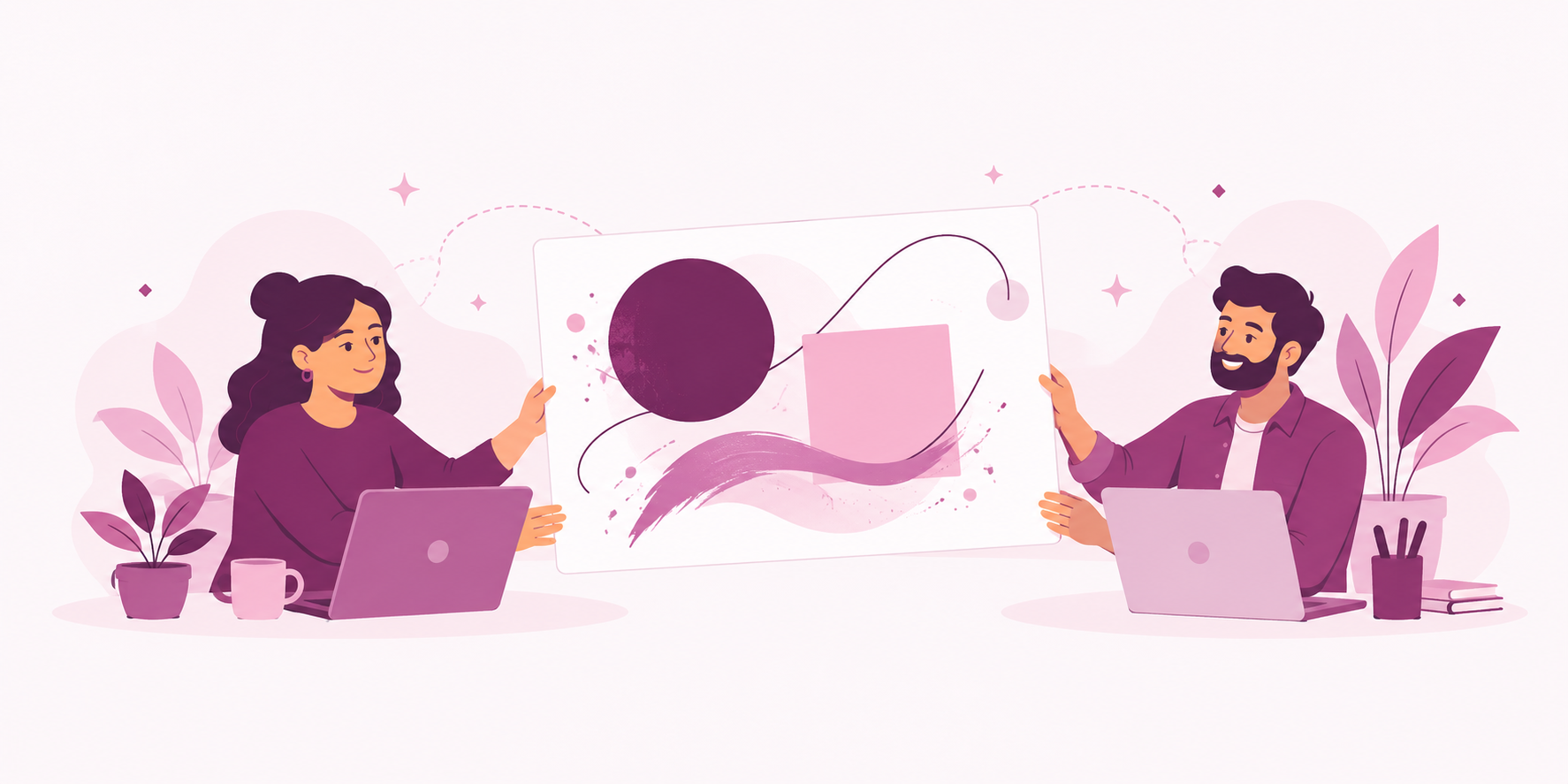 Internal and external marketers collaborating on a shared campaign.