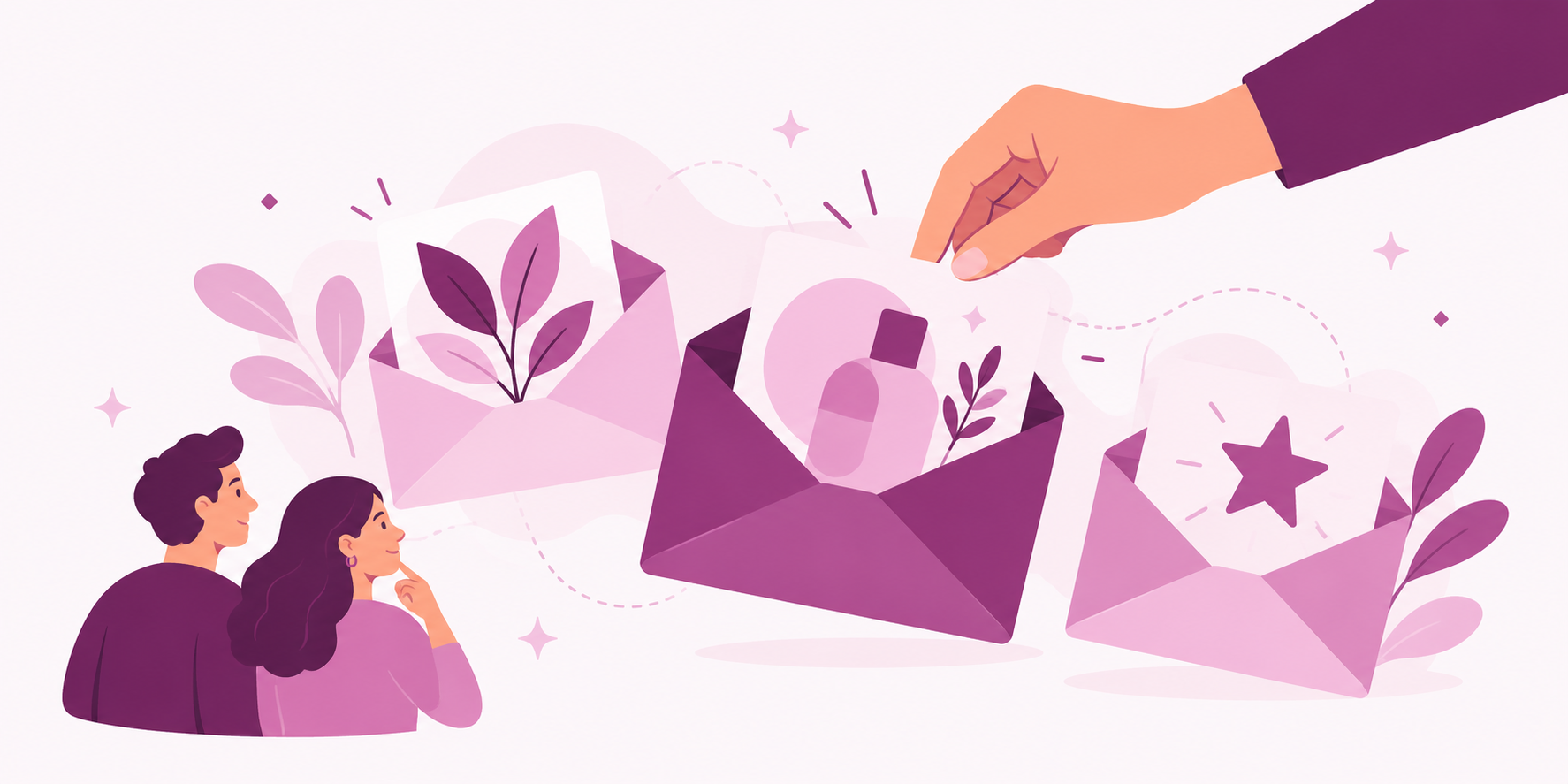 Different email content selected to suit different customer interests.