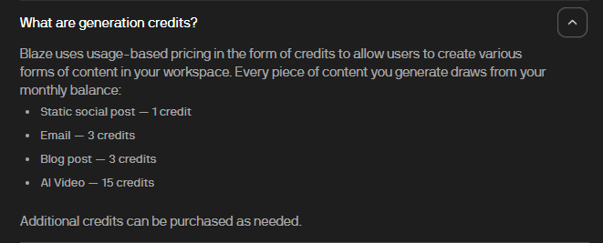 blaze credits explained