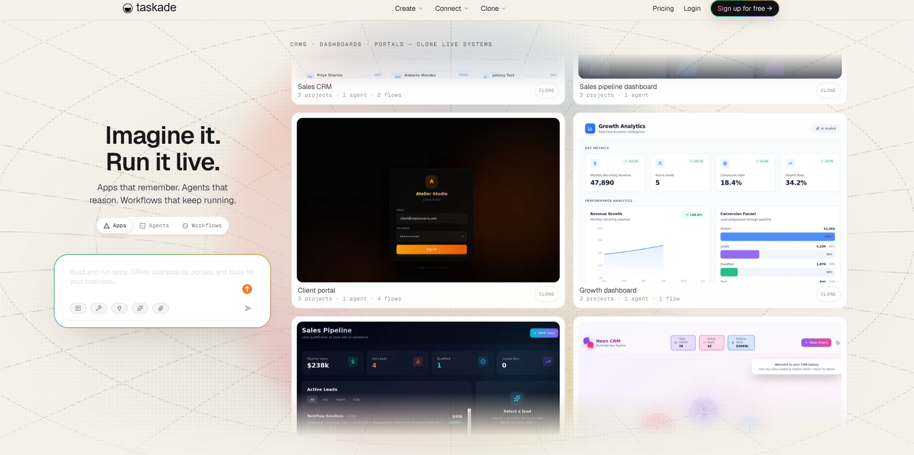taskade homepage