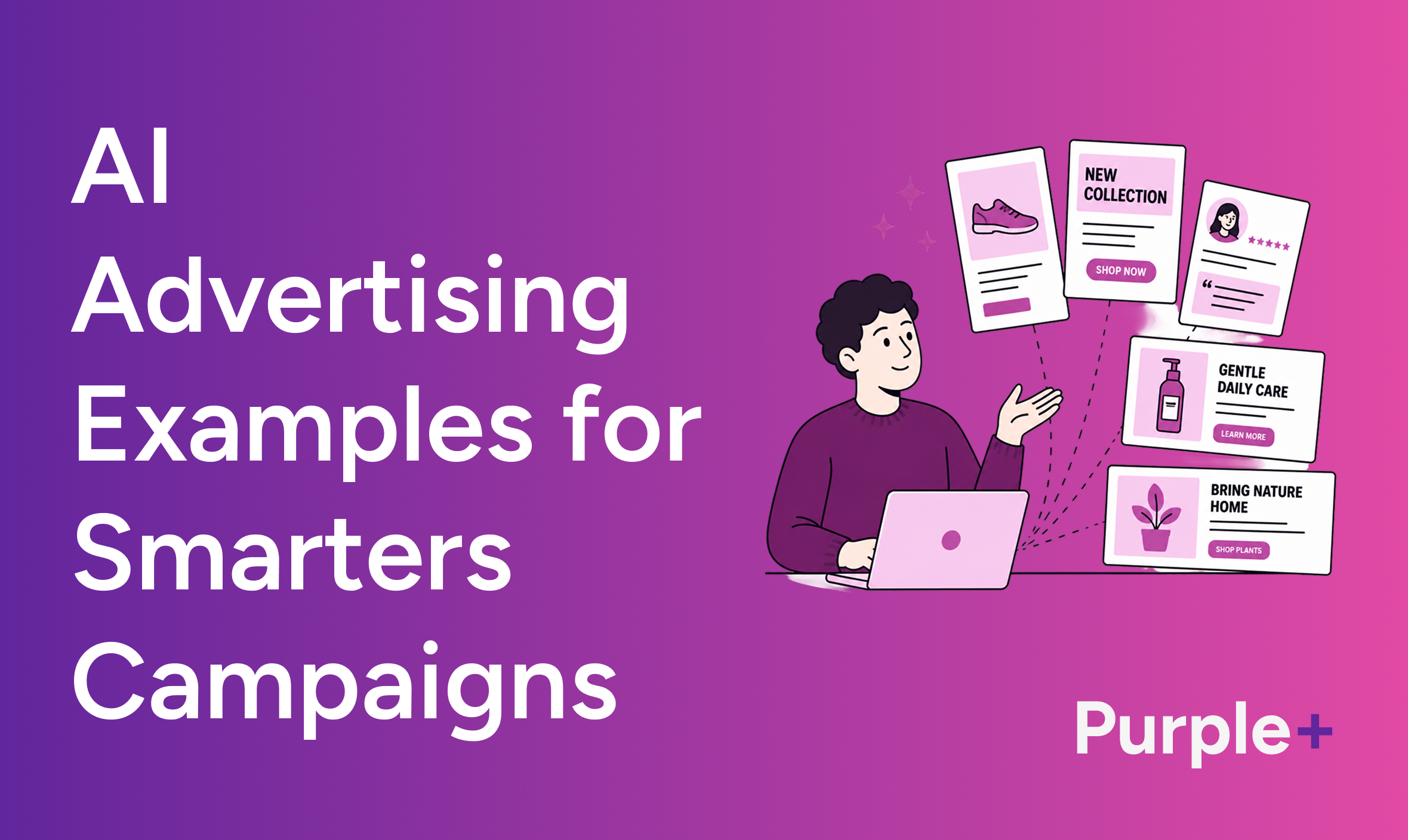 AI advertising examples shown as a marketer generating multiple ad creatives from one workflow